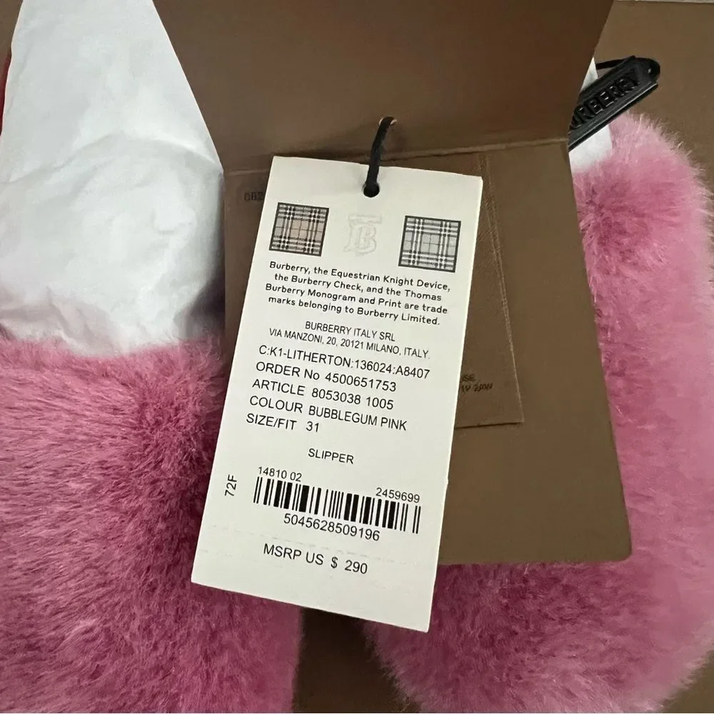 Burberry Kids Pink Litherton Sandals, Pink, New, Size 3